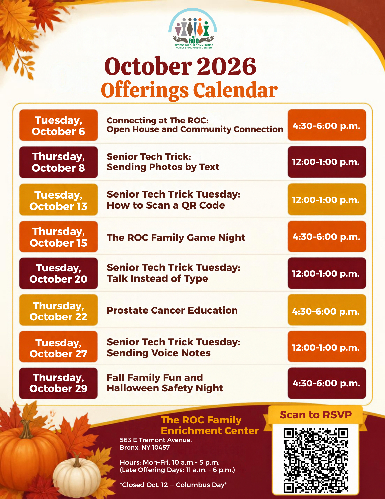 October 2026 Offerings Calendar